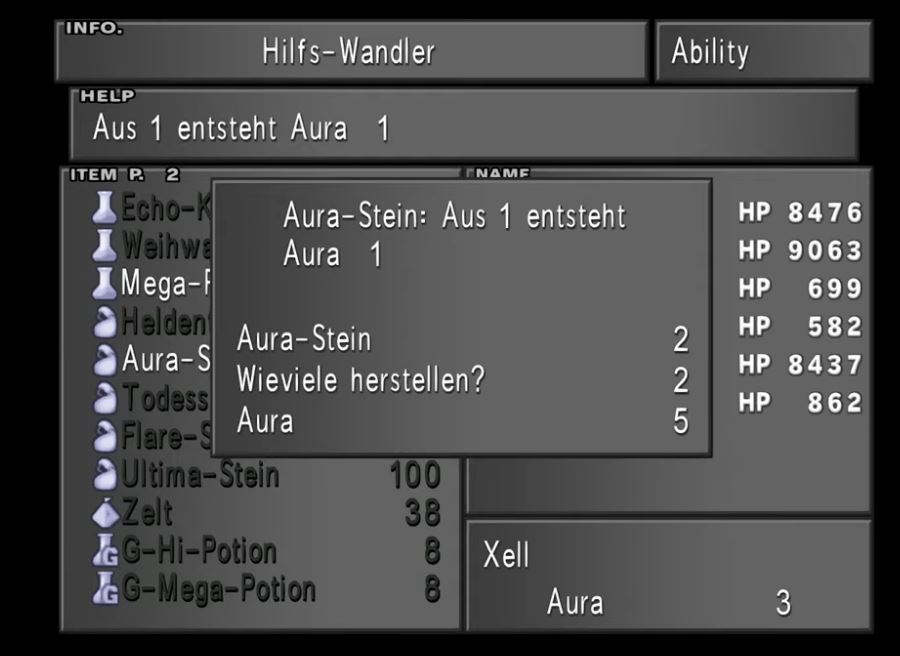 FF8 Hilfs-Wandler (Aura-Stein)